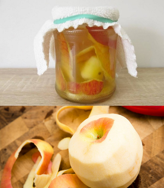 Never throw away apple peels: Soak them in a glass with vinegar